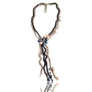 Lariat necklace with oversize pearls. - Maiden-Art