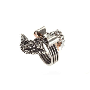 Cupid Charm Ring in Antique Silver Plated Brass. - Maiden-Art