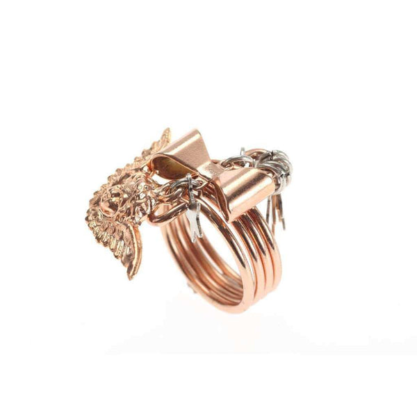 Cupid Charm Ring in Rose Gold Plated . - Maiden-Art