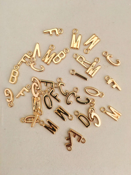 Initial Earrings Stud in 18kt Gold Plated Brass. Initial Earrings for Women. - Maiden-Art