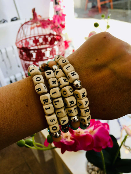 Summer Bracelets, colorful beads bracelets and positive messages - Maiden-Art