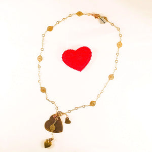 Triple Heart Charms Necklace - Maiden-Art