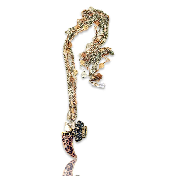 Enamel Animalier Horn Long Necklace - Maiden-Art