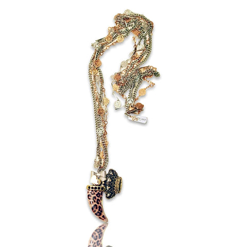 Enamel Animalier Horn Long Necklace - Maiden-Art