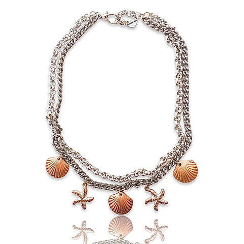 Statement Choker with Shell and Starfish Charms. - Maiden-Art