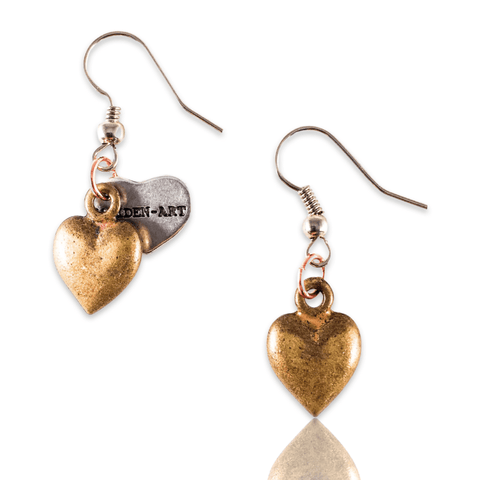 Bronze Heart Charms Earrings - Maiden-Art