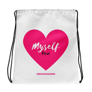 Love Myself First - Pink Heart - Drawstring bag - Maiden-Art