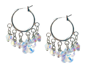 Hoop Earrings with Rhinestones elements - Maiden-Art