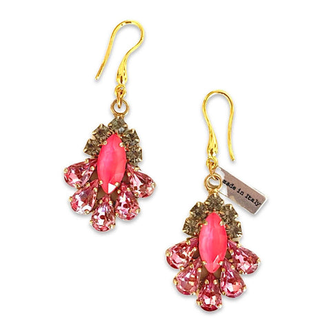 Fucsia and Flamingo Pink Statement Earrings - Maiden-Art